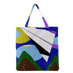 Paper Airplane Grocery Tote Bag by Valentinaart