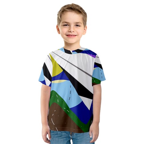 Paper Airplane Kids  Sport Mesh Tee by Valentinaart