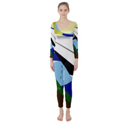 Paper Airplane Long Sleeve Catsuit by Valentinaart