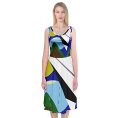 Paper Airplane Midi Sleeveless Dress by Valentinaart