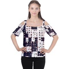 Abstract City Landscape Women s Cutout Shoulder Tee