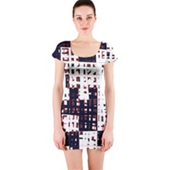 Abstract City Landscape Short Sleeve Bodycon Dress