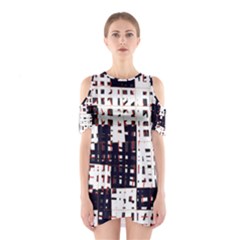 Abstract City Landscape Cutout Shoulder Dress