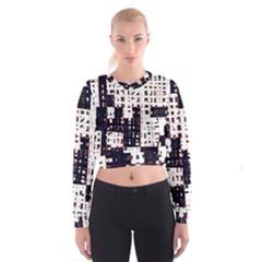 Abstract City Landscape Women s Cropped Sweatshirt