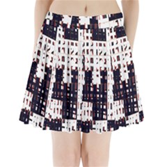 Abstract City Landscape Pleated Mini Skirt