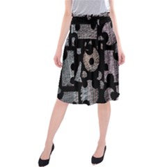 Elegant Puzzle Midi Beach Skirt