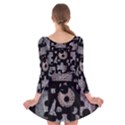 Elegant puzzle Long Sleeve Velvet Skater Dress View2