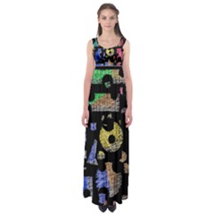 Colorful Puzzle Empire Waist Maxi Dress