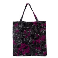 Magenta And Gray Decorative Art Grocery Tote Bag by Valentinaart