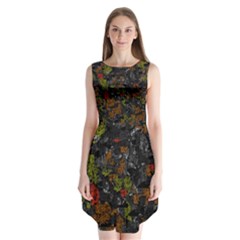 Autumn Colors  Sleeveless Chiffon Dress  