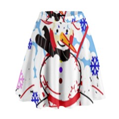 Snowman High Waist Skirt