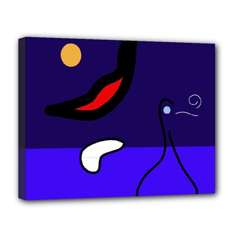 Night Duck Canvas 14  X 11  by Valentinaart