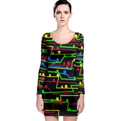 Stay In Line Long Sleeve Bodycon Dress by Valentinaart