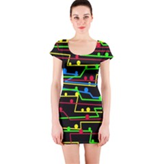 Stay In Line Short Sleeve Bodycon Dress by Valentinaart