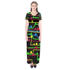 Stay In Line Short Sleeve Maxi Dress