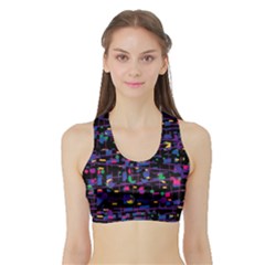 Purple Galaxy Sports Bra With Border by Valentinaart