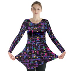 Purple Galaxy Long Sleeve Tunic  by Valentinaart