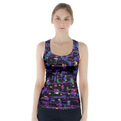 Purple Galaxy Racer Back Sports Top by Valentinaart