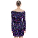 Purple galaxy Long Sleeve Off Shoulder Dress View2