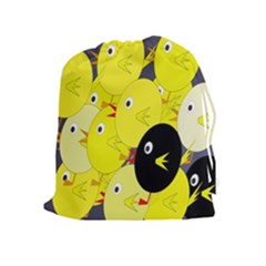 Yellow Flock Drawstring Pouches (extra Large)