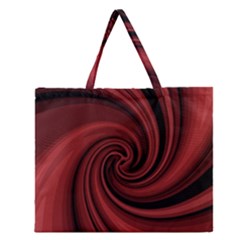 Elegant Red Twist Zipper Large Tote Bag