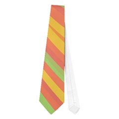 Green And Orange Twist Neckties (one Side) 