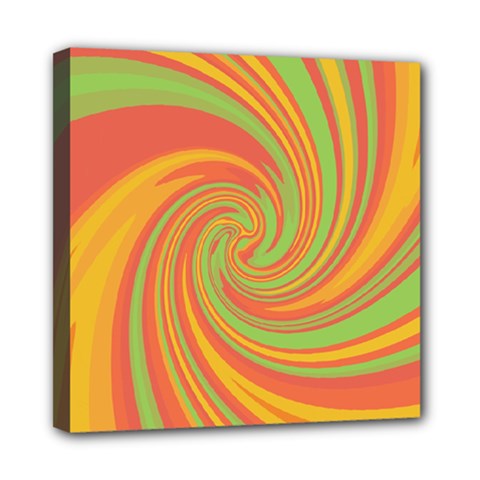 Green And Orange Twist Mini Canvas 8  X 8  by Valentinaart