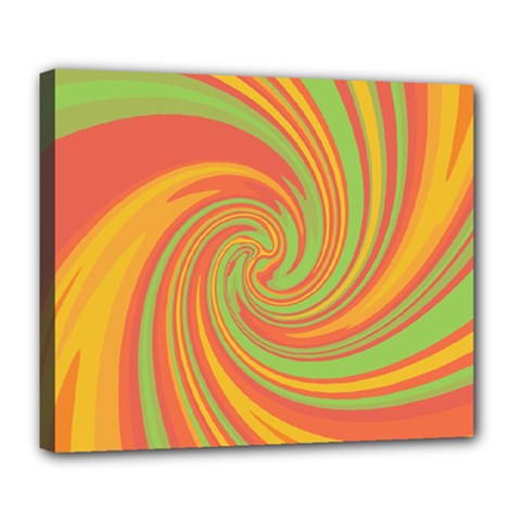 Green And Orange Twist Deluxe Canvas 24  X 20   by Valentinaart