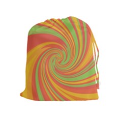 Green And Orange Twist Drawstring Pouches (extra Large)