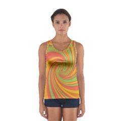 Green And Orange Twist Women s Sport Tank Top 