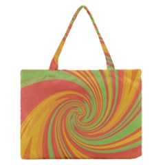 Green And Orange Twist Medium Zipper Tote Bag