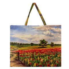  Poppies Zipper Large Tote Bag