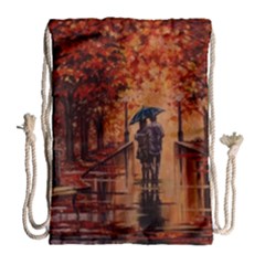 Unspoken Love  Drawstring Bag (large) by ArtByThree