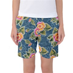 Floral Fantsy Pattern Women s Basketball Shorts by DanaeStudio