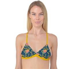 Floral Fantsy Pattern Reversible Tri Bikini Top by DanaeStudio