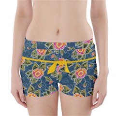 Floral Fantsy Pattern Boyleg Bikini Wrap Bottoms by DanaeStudio