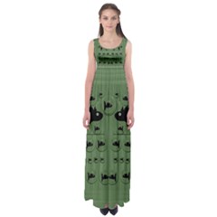 Pescado Fish Con Pasta And Baby Fishes Empire Waist Maxi Dress