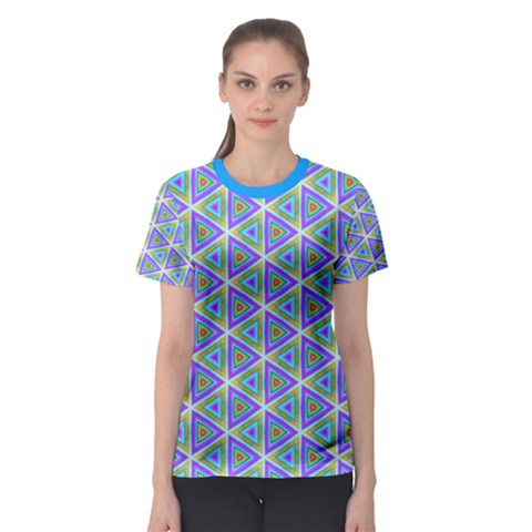 Colorful Retro Geometric Pattern Women s Sport Mesh Tee by DanaeStudio