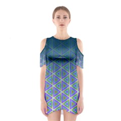 Ombre Retro Geometric Pattern Women s Cutout Shoulder One Piece