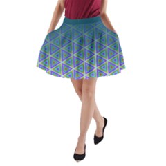 Ombre Retro Geometric Pattern A-line Pocket Skirt by DanaeStudio