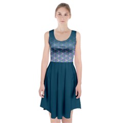 Ombre Retro Geometric Pattern Racerback Midi Dress by DanaeStudio