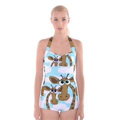 Just The Two Of Us Boyleg Halter Swimsuit 