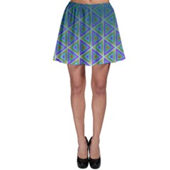 Ombre Retro Geometric Pattern Skater Skirt by DanaeStudio