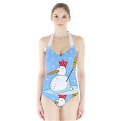 Snowman Halter Swimsuit by Valentinaart