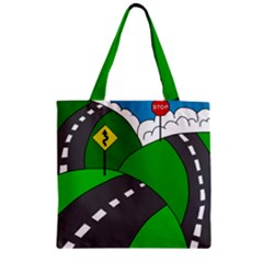 Hit The Road Zipper Grocery Tote Bag by Valentinaart