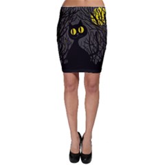 Black Cat - Halloween Bodycon Skirt by Valentinaart