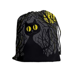 Black Cat - Halloween Drawstring Pouches (extra Large)