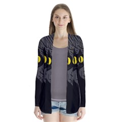 Black Cat - Halloween Drape Collar Cardigan