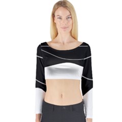 Black And White Long Sleeve Crop Top by Valentinaart