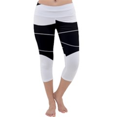 Black And White Capri Yoga Leggings